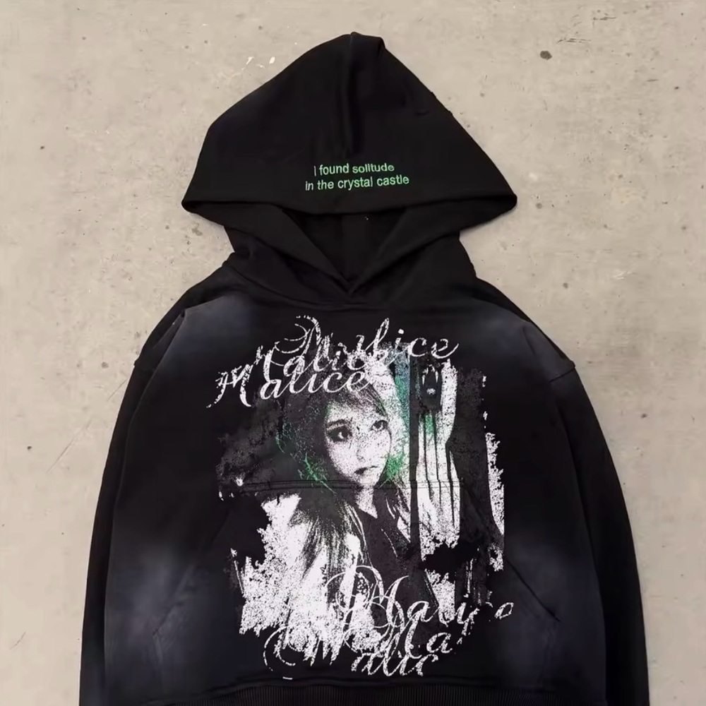 Black Graphic Hoodie